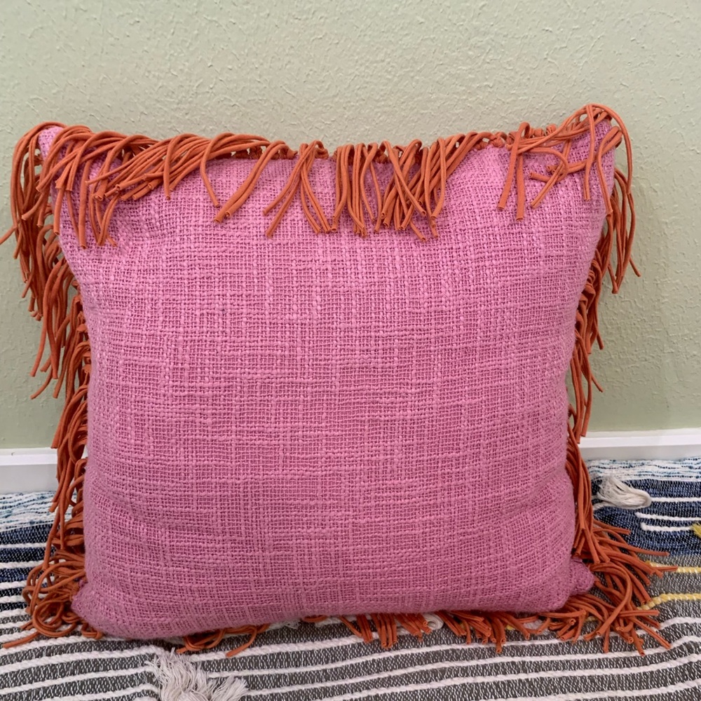 Anthropologie pink/orange throw throw pillow